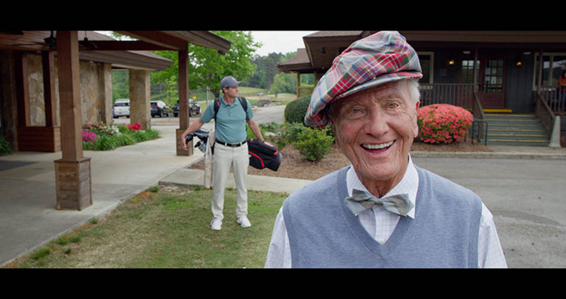 Pat Boone as “the Old Pro” and Eric Close as Paul McAllister in THE MULLIGAN